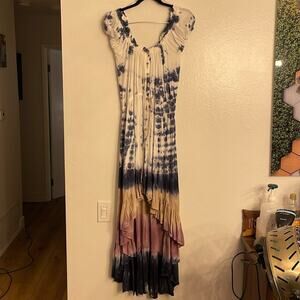NWT Surf Gypsy Ocean Drive Tie-Dye Off-Shoulder Maxi Dress – Bohemian Beach Glam